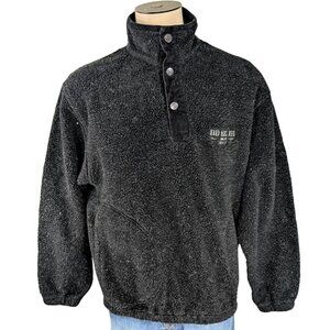 Hard Rock Cafe Men's Medium Black Snap Pullover Fleece - Denver, CO